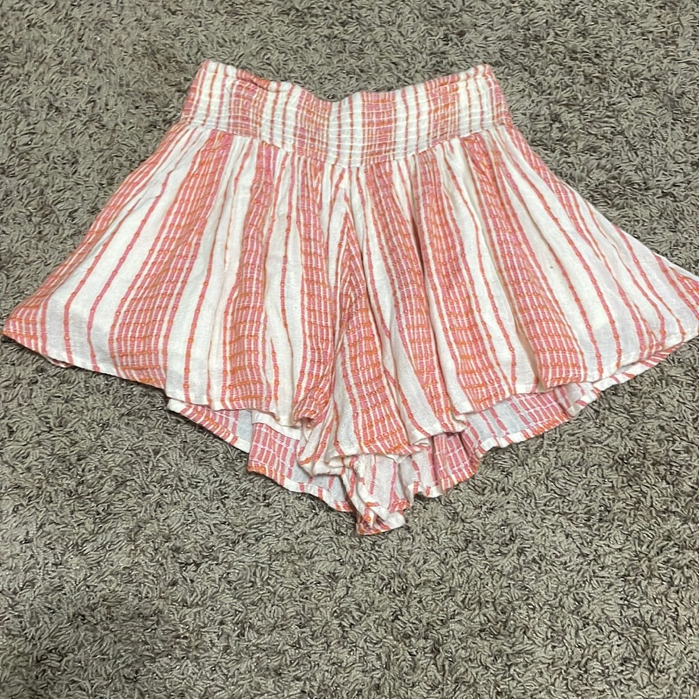 Pink and orange free people skort